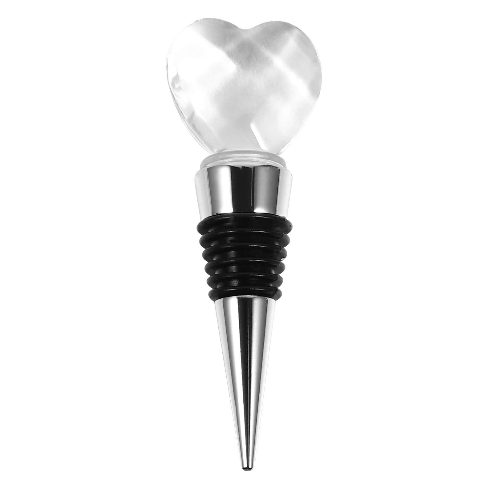 Heart-Shaped Wine Stopper - Rhinestone Alloy Wine Bottle Plug & Vacuum Sealer - Decorative Wine Bottle Cap for Parties, Weddings & Romantic Dinners