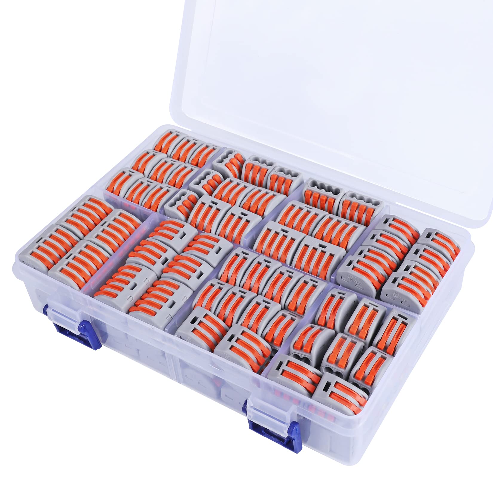 160 PCS Lever Wire Connectors Nuts Assortment Kit - 28-12 AWG, 2/3/5 Conductor Compact Electrical Connectors for Quick Disconnect & Splicing - Ideal for Home Wiring, DIY Projects and Electrical Repairs