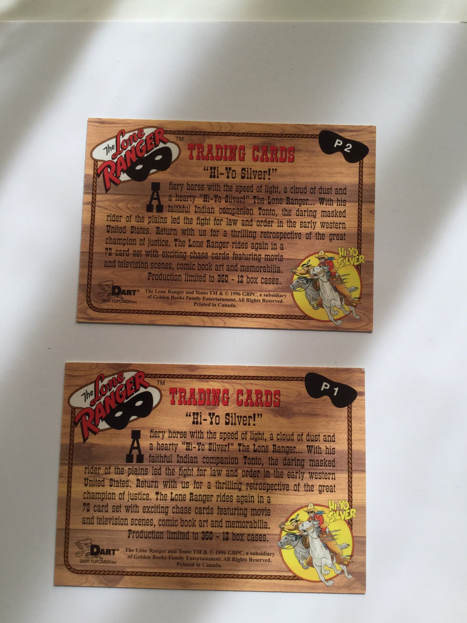 Lone Ranger Rare Two-Card Promo Set - Collectible Trading Cards for Fans & Enthusiasts | Perfect for Display, Gifts, and Memorabilia Collections