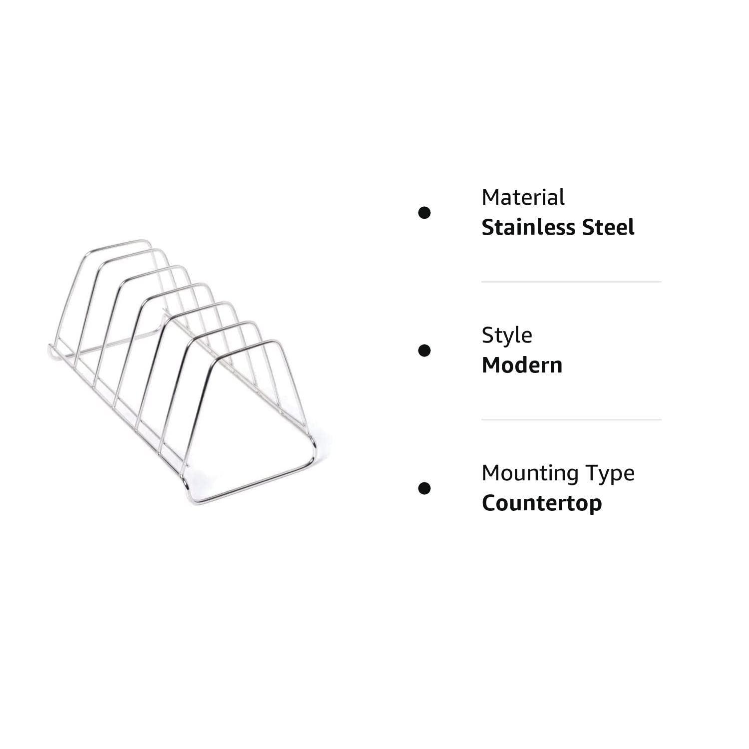 Stainless Steel Plate Rack - 6-Section Kitchen Organizer for Cabinets & Countertops