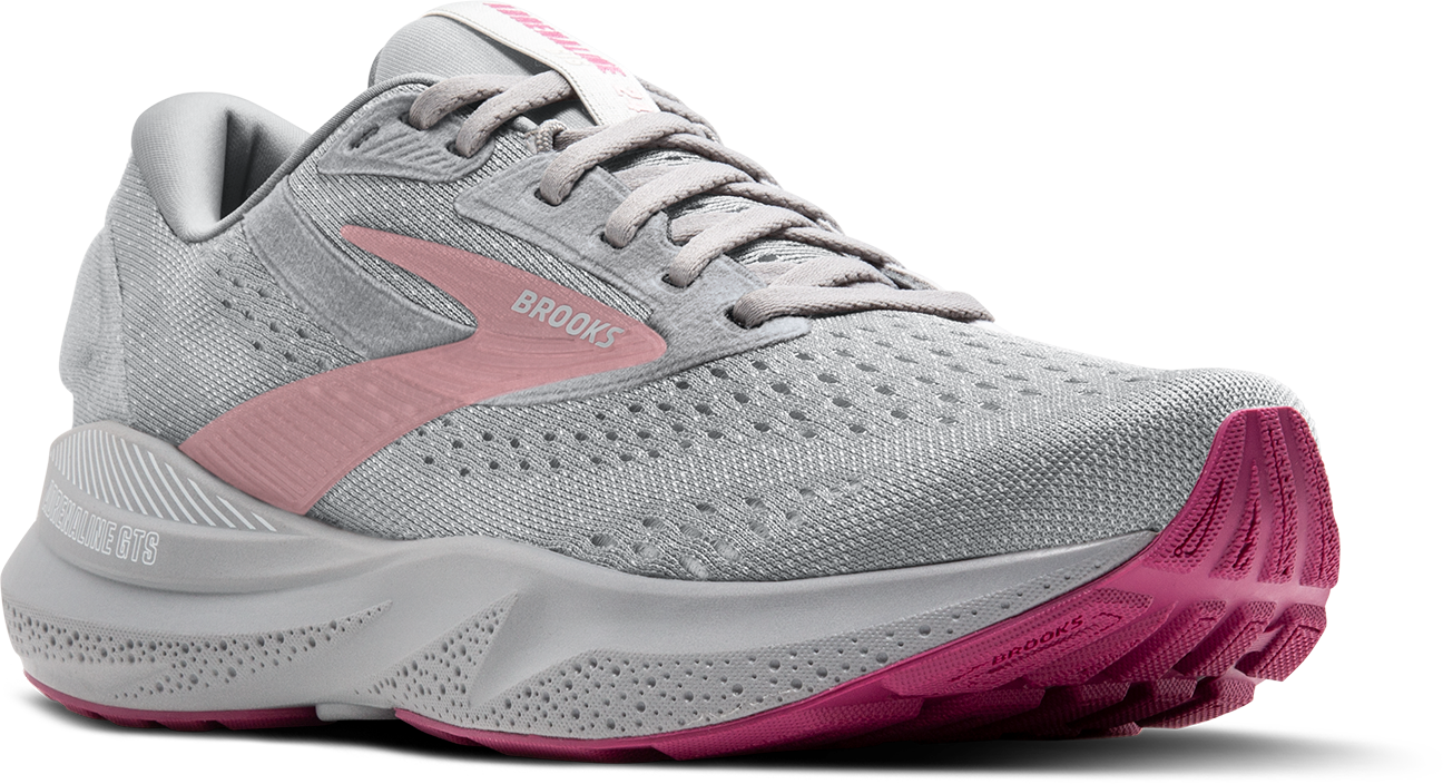 Women's Adrenaline GTS 24 WIDE Running Shoes - Alloy/White/Zephyr Color - Supportive Cushioning for Road Running & Jogging