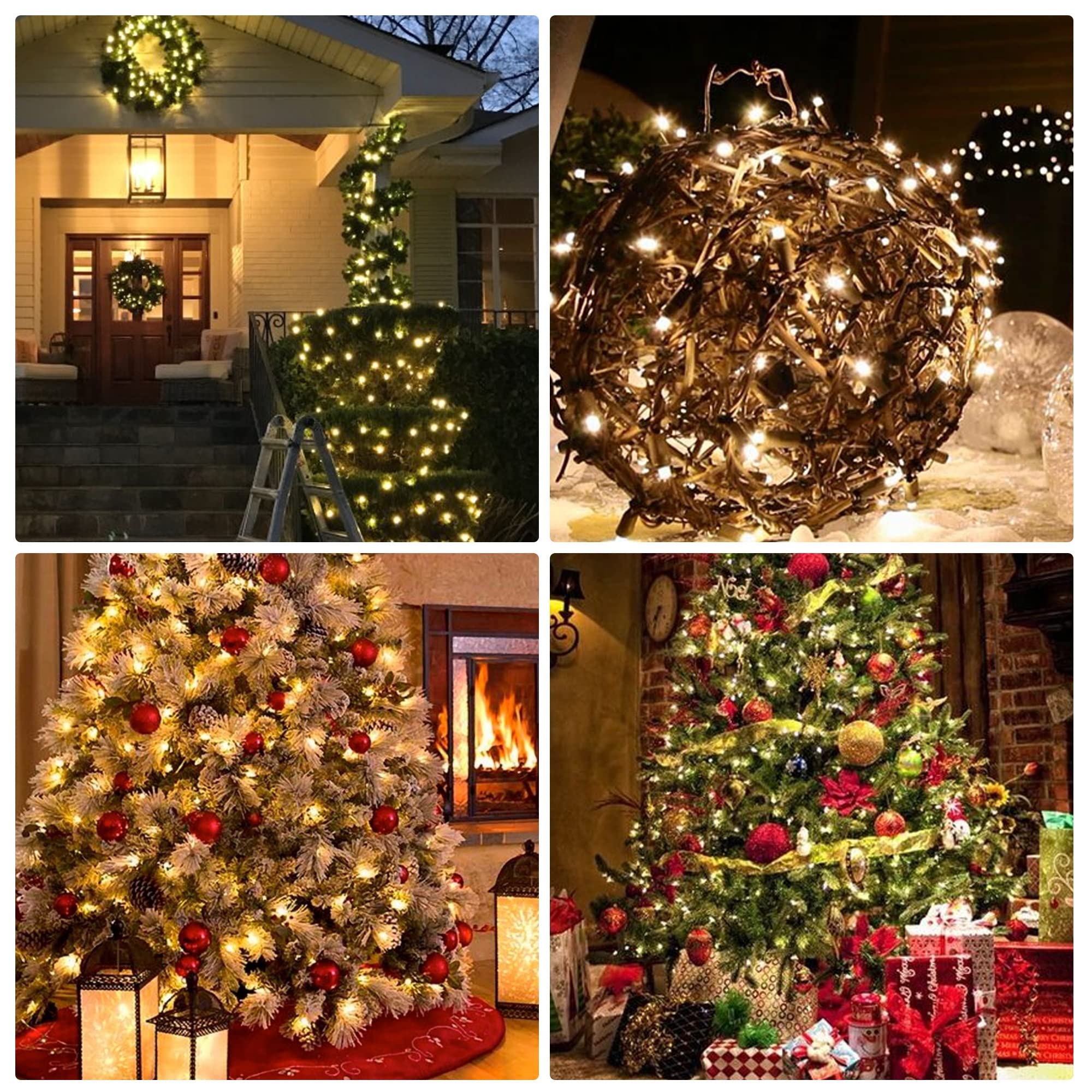 FUNPENY 30FT 150-Light Warm White Christmas String Lights with Green Wire - Indoor/Outdoor Holiday Decor for Christmas Trees, Parties & Home - Perfect for Xmas Decorations, Garden, Patio & Festive Events