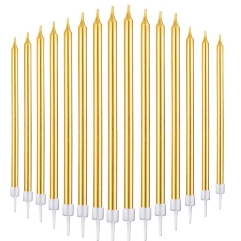Elegant Gold Birthday Candles for Cakes – Perfect for Celebrations, Parties & Special Occasions