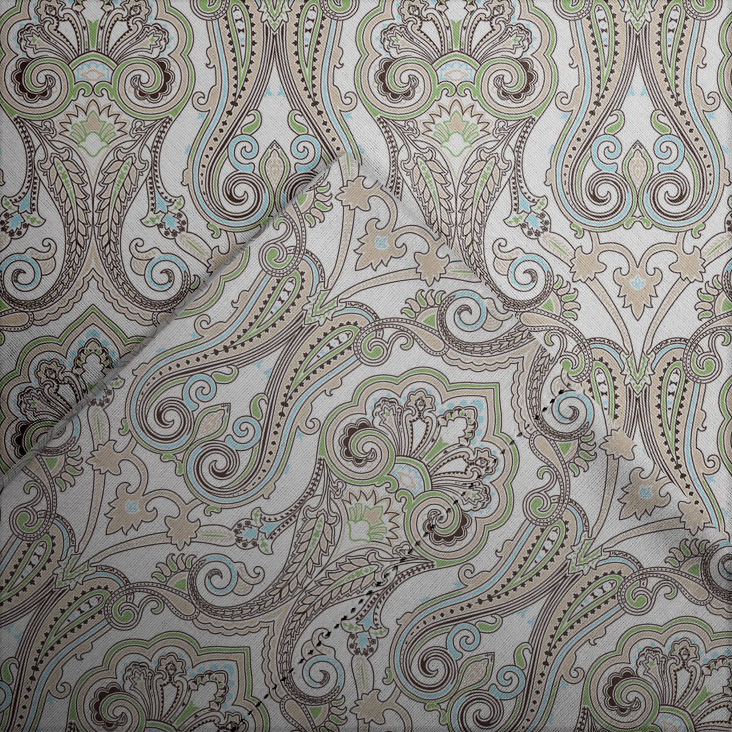 Pointehaven Oversized Flannel Duvet Cover Set - Full/Queen Size Soft Paisley Pattern - Cozy Bedding for Winter & Guest Room Decor