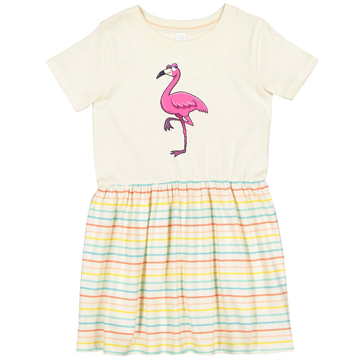 Inktastic Ladylike Flamingo Toddler Dress - Cute Flamingo Print Girls' Outfit for Birthday, Party & Summer Play