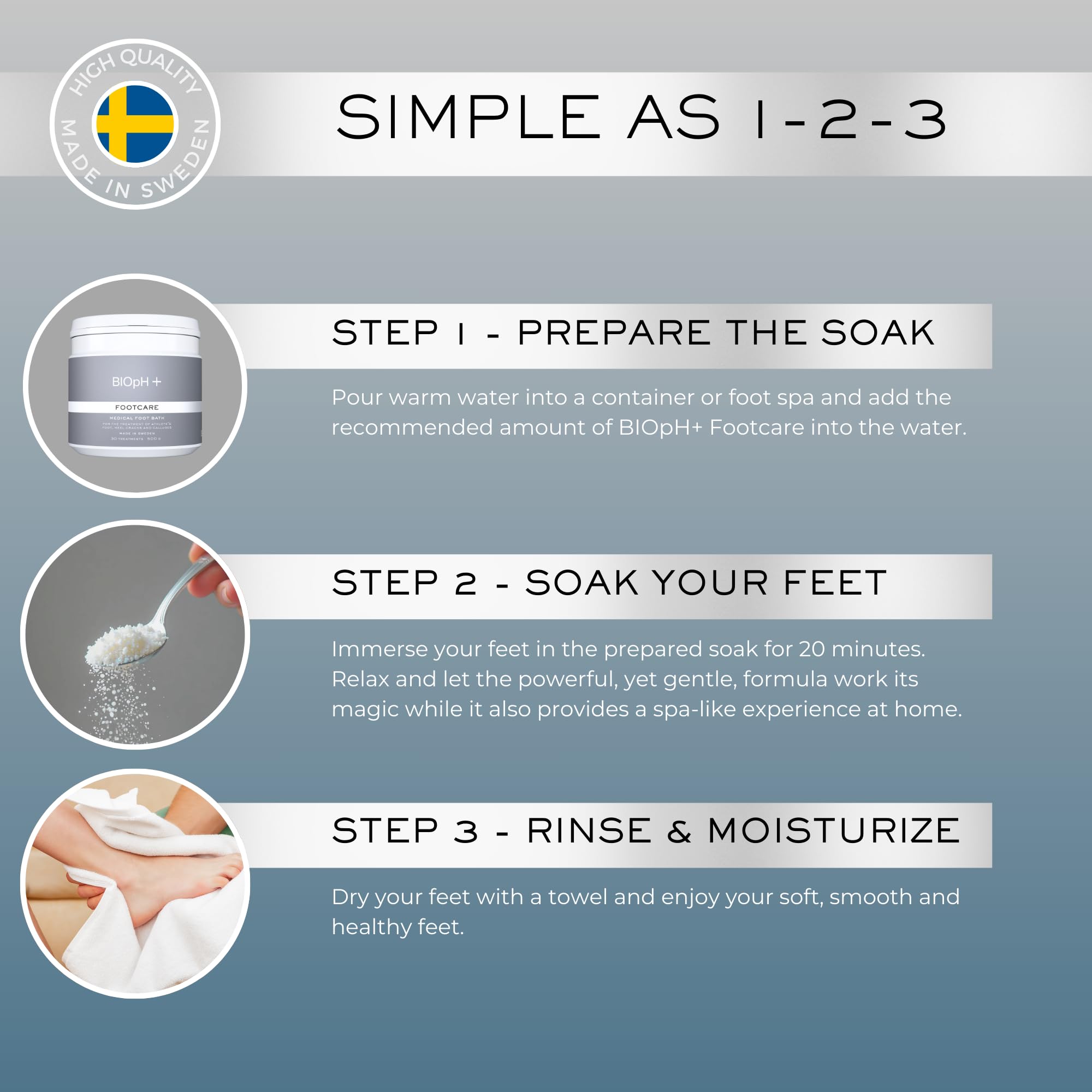 BIOpH+ Footcare 500g - Antifungal Foot Soak for Spa & Bath - Treats Athlete's Foot, Cracked Heels & Calluses - Natural Foot Treatment for Relaxation & Hygiene - Perfect for Home Spa & Pedicure Care