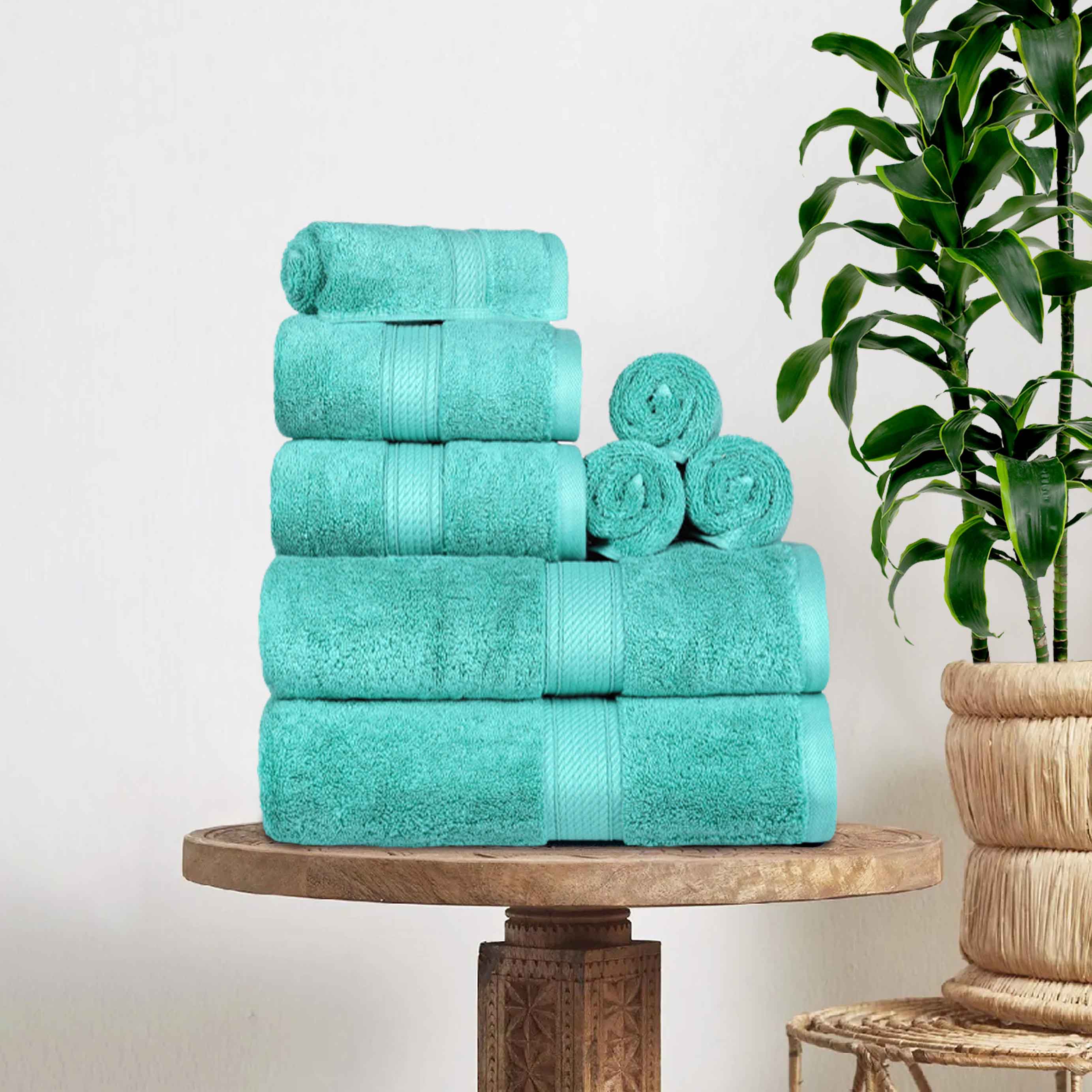 Premium 8-Piece Egyptian Cotton Towel Set - Ultra Soft, Heavyweight & Plush for Bath, Spa & Luxury Home Decor