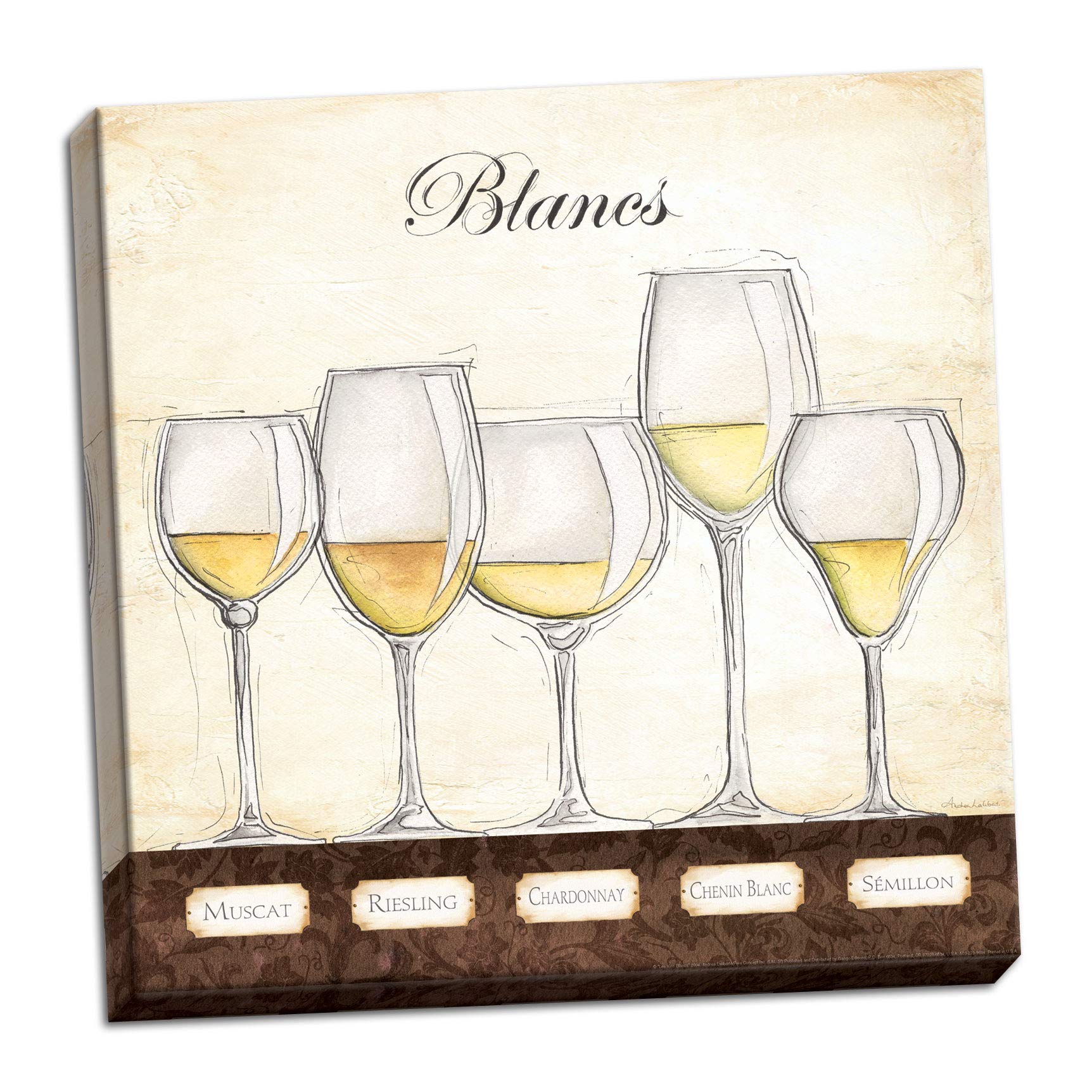 Premium Vintage Wine Poster Art - 12x12 Inch Canvas Print for Bar & Home Decor - Durable Giclee Alcohol-Themed Wall Art - Perfect for Dining Rooms, Pubs & Wine Cellars