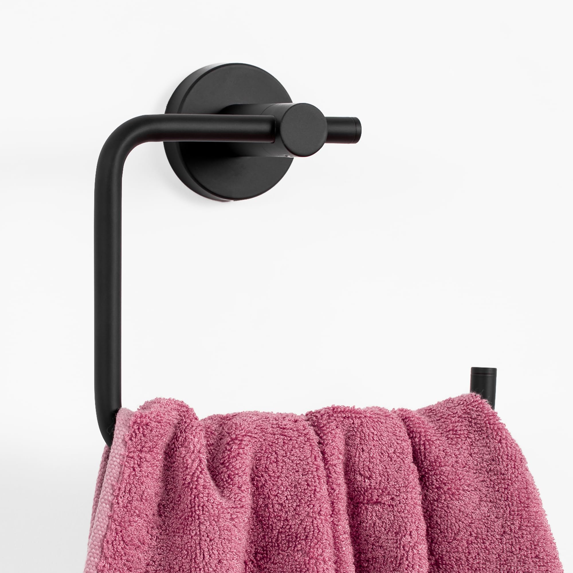 Marmolux Acc Matte Black Hand Towel Holder - Stainless Steel Kitchen & Bathroom Towel Rack - Modern Durable Design for Home, Hotel, Spa, and Office Use