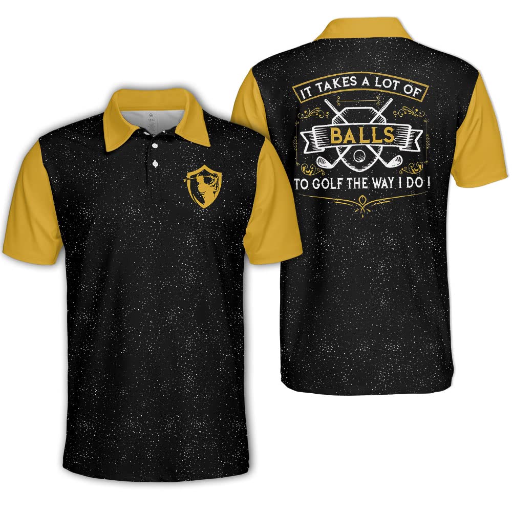 Funny Golf Shirts for Men - Moisture-Wicking Dry Fit Polo Shirts - Comfortable & Breathable Golf Apparel - Perfect for Golfers & Golf Gifts - Ideal for Golf Courses, Tournaments & Casual Wear