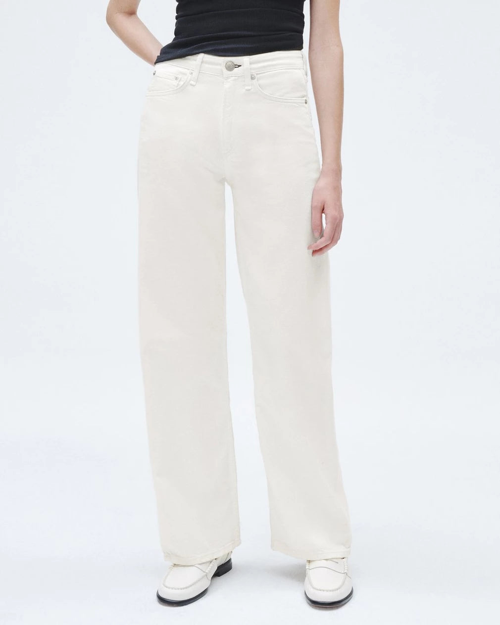 Featherweight Logan Wide Leg Pants in Ecru - Comfortable & Stylish for Casual Wear & Office Outfits
