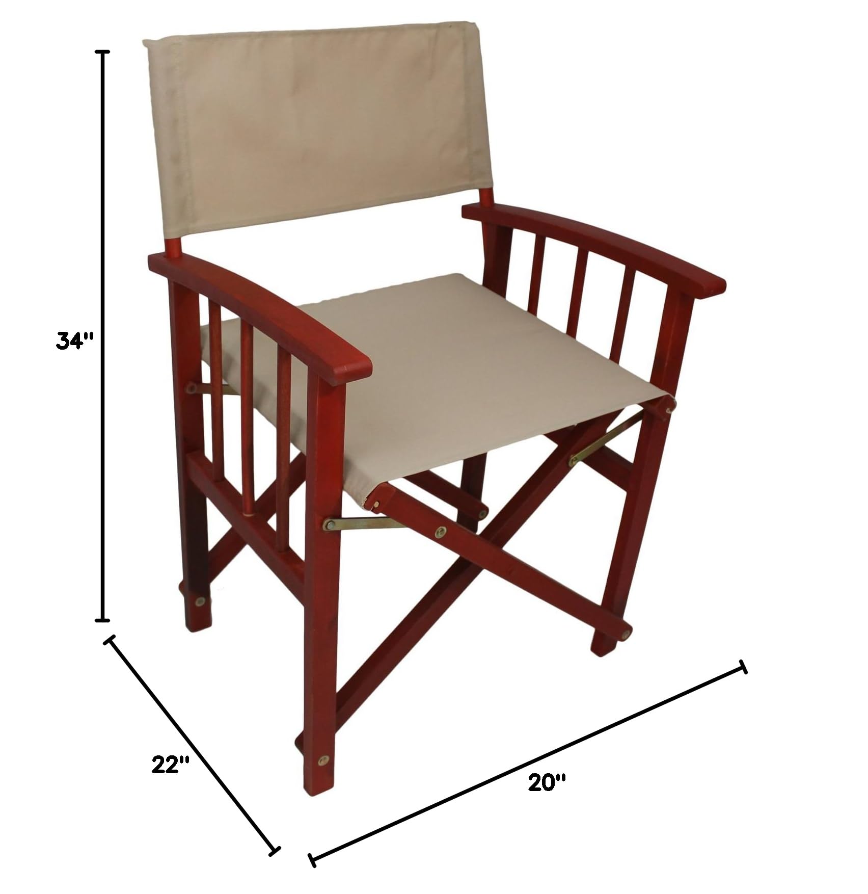 Set of 2 Mission Style Directors Chairs with Arms - International Caravan Furniture for Home Office, Conference Room & Outdoor Events