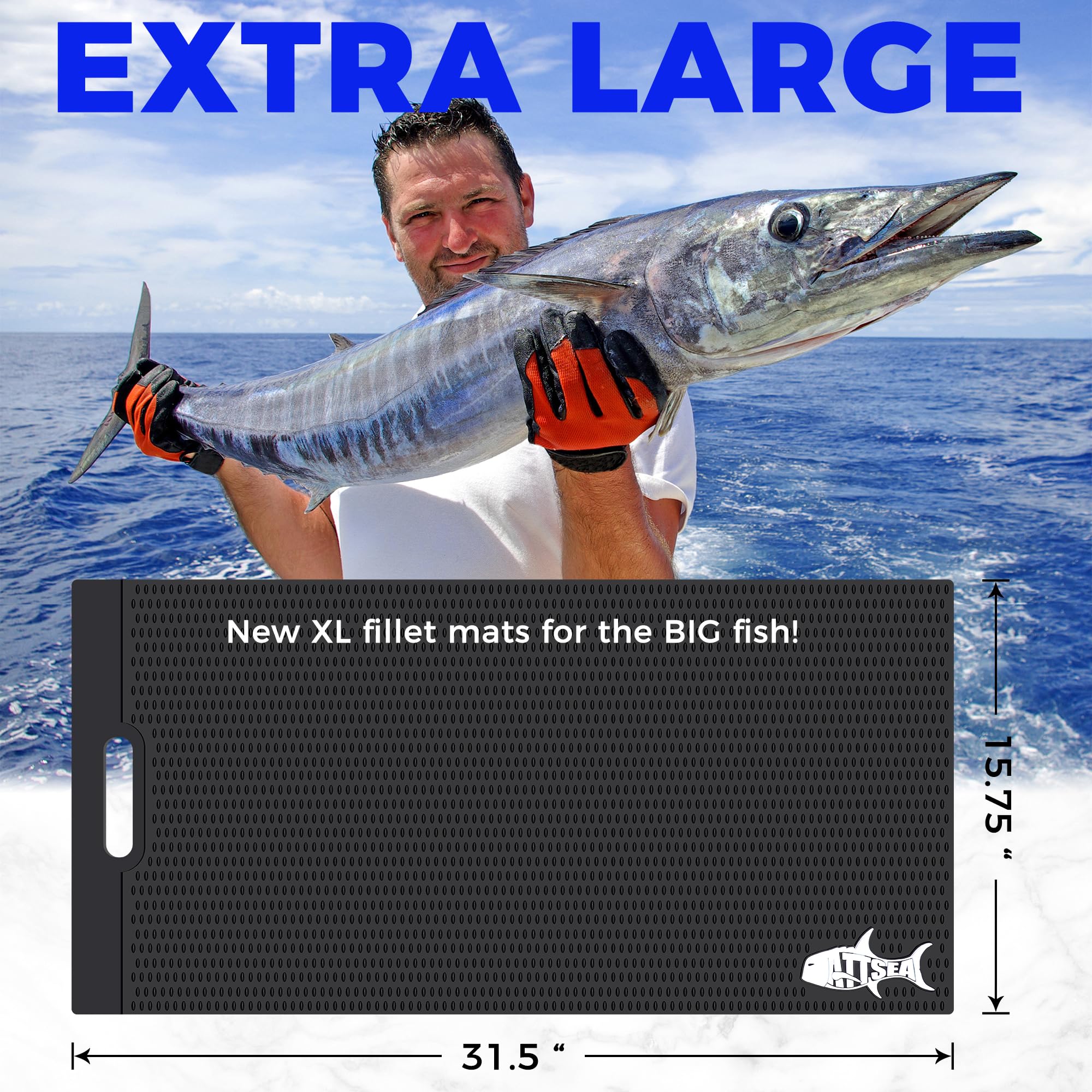 Non-Slip Heavy Duty Fish Fillet Cutting Board Mat - XL Size 31.5