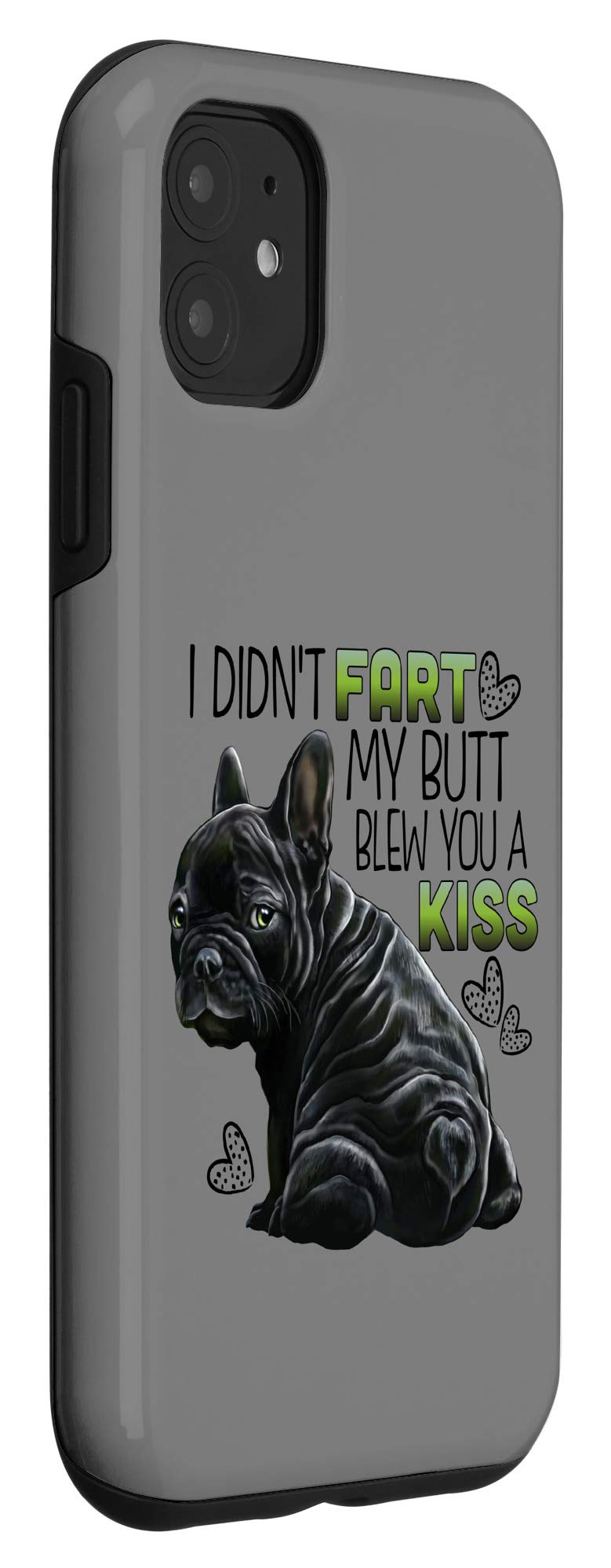 Funny French Bulldog iPhone 11 Case - Cute Puppy Design Protective Cover for iPhone 11 - Perfect Gift for Dog Lovers & Pet Owners (Black) - Great for Daily Use, Work, School & Travel