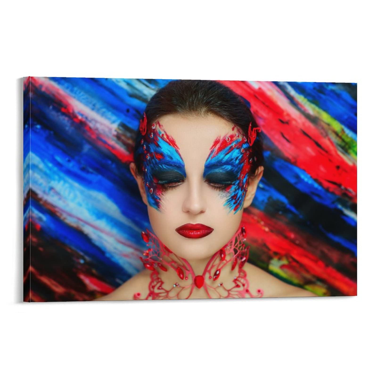 Modern Fashion Makeup Art Posters for Girls Room - Beauty Salon Decor Canvas Wall Art (20x30cm/8x12inch) - Bedroom Decor, Home Decor & Gift Ideas for Teens, Women | Perfect for Room Makeover, Birthday Gifts & Aesthetic Wall Decor