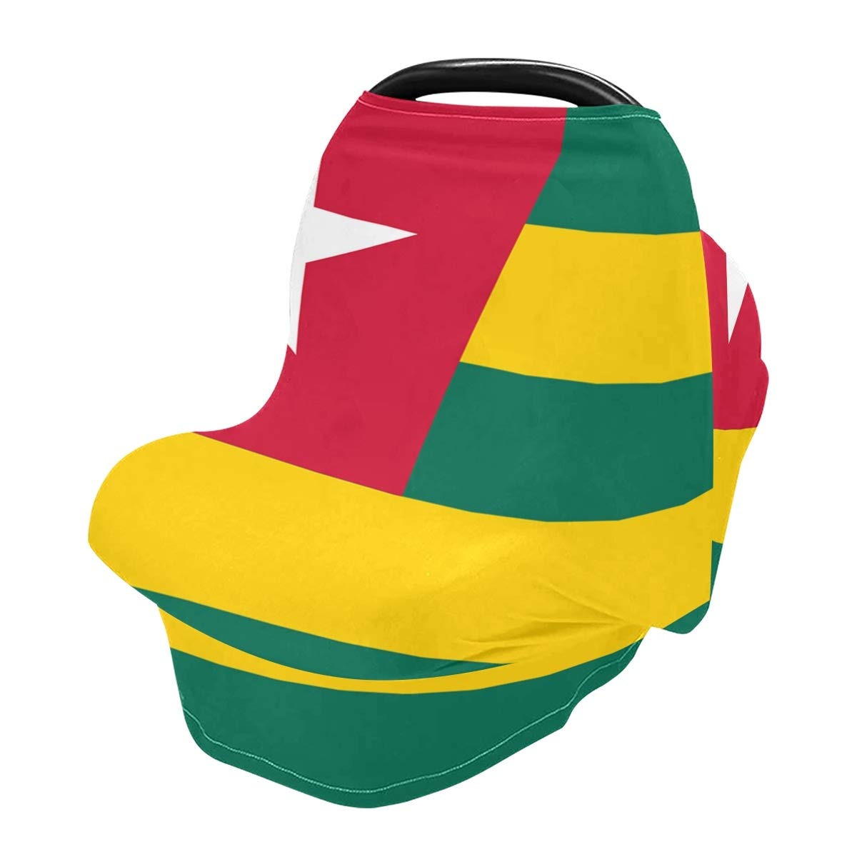 Togo Flag Nursing Cover - Breastfeeding Scarf & Baby Car Seat Canopy - Universal Infant Stroller Cover for Girls and Boys - Perfect for Travel, Shopping, and Outdoor Activities