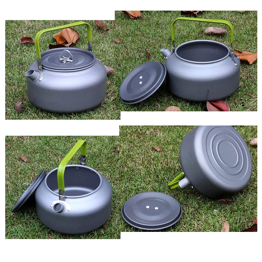 Doorslay 1.2L Camping Kettle - Stainless Steel Tea & Coffee Pot with Heat-Resistant Handle & Carry Bag - Perfect for Outdoor Adventures, Hiking, Picnics & RV Trips
