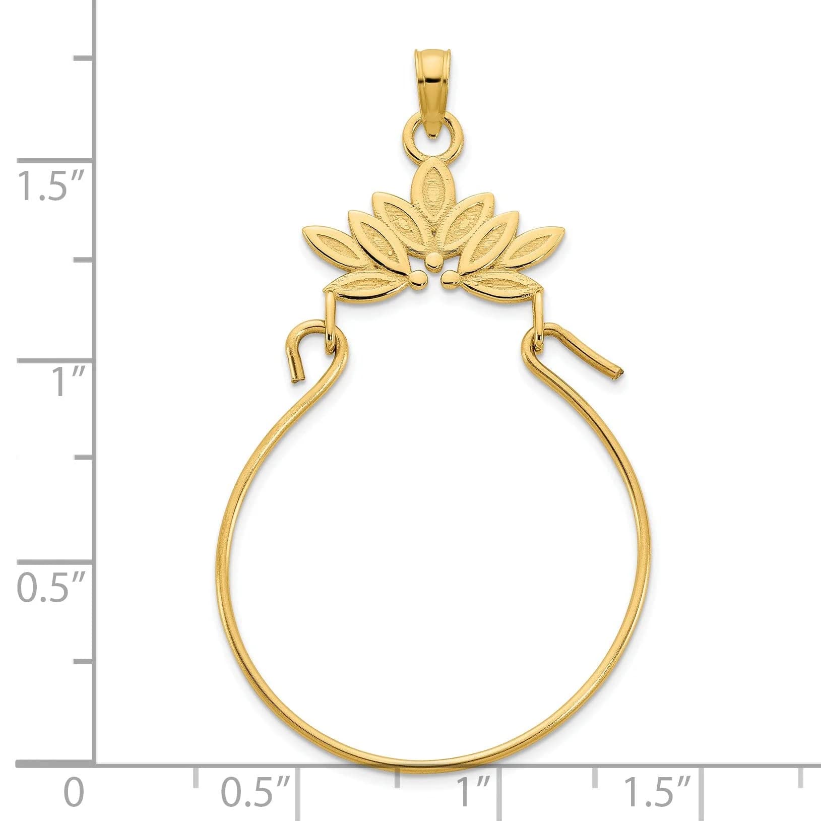 14k Yellow Gold Leaf Charm Pendant - Elegant Polished Finish Jewelry for Necklace, Bracelet & Gift Giving