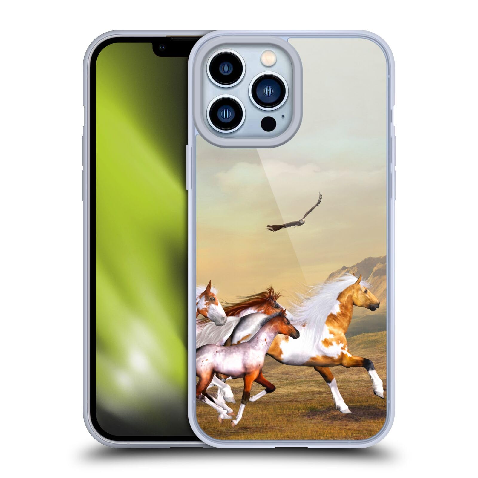 Officially Licensed Simone Gatterwe Wild Herd Horses Soft Gel Phone Case for Apple iPhone 13 Pro Max - Durable Protection with Stylish Art Design, Perfect for Everyday Use, Travel & Outdoor Activities