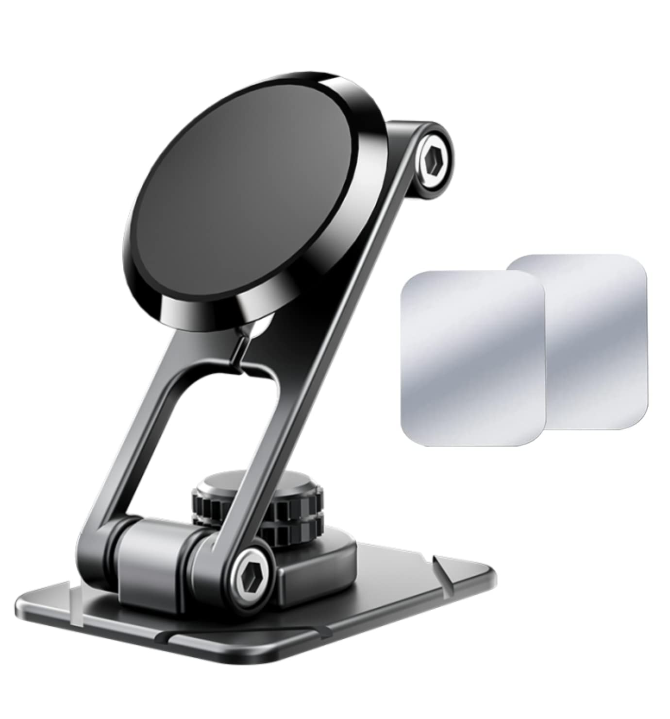JYFKINN Magnetic Phone Holder for Car - 360° Rotation Dashboard Mount with 6 Strong Magnets, Alloy Folding Design, Universal Fit for All Smartphones - Perfect for Hands-Free Navigation & Safe Driving