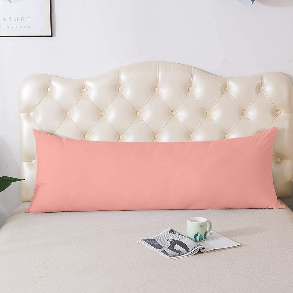 Premium 20x72 Inch Body Pillow Cover - 100% Natural Cotton 800TC with Zipper Closure - Soft Pink Pillowcase for Anime, Maternity & Home Decor (1pc) - Perfect for Cuddling, Sleeping & Room Aesthetics