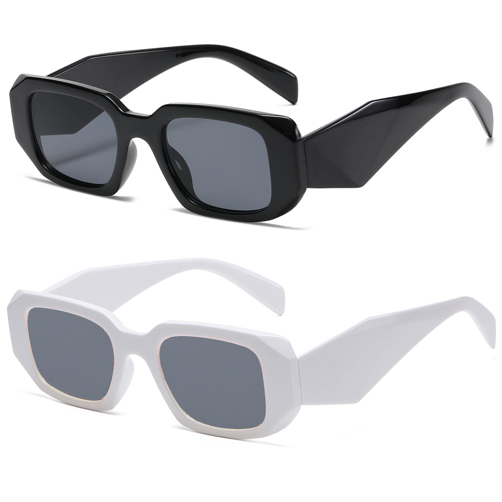 Trendy Retro Rectangle Sunglasses for Women - UV400 Protection & Narrow Square Frame - Perfect for Driving & Outdoor