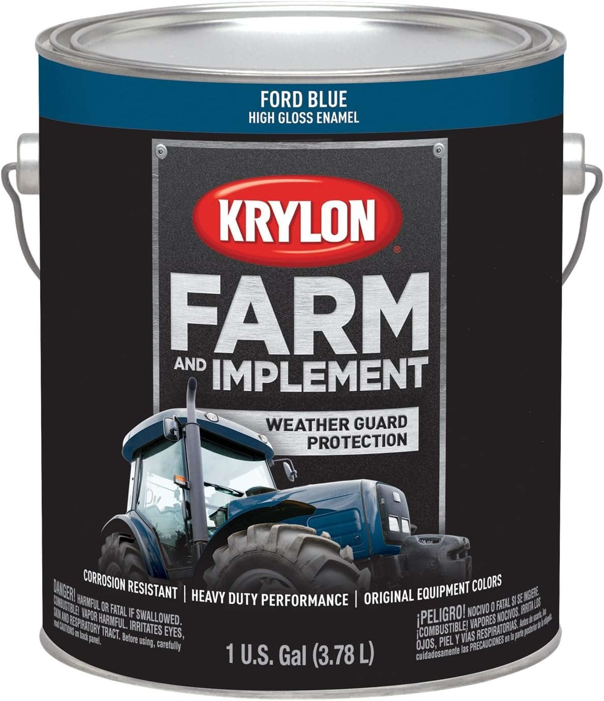 Krylon Farm & Implement Paint - Ford Blue, 1 Gallon (Pack of 1) - High-Quality Rust-Oleum Enamel for Tractors, Equipment & Metal Surfaces - Perfect for Agricultural, Industrial & DIY Projects