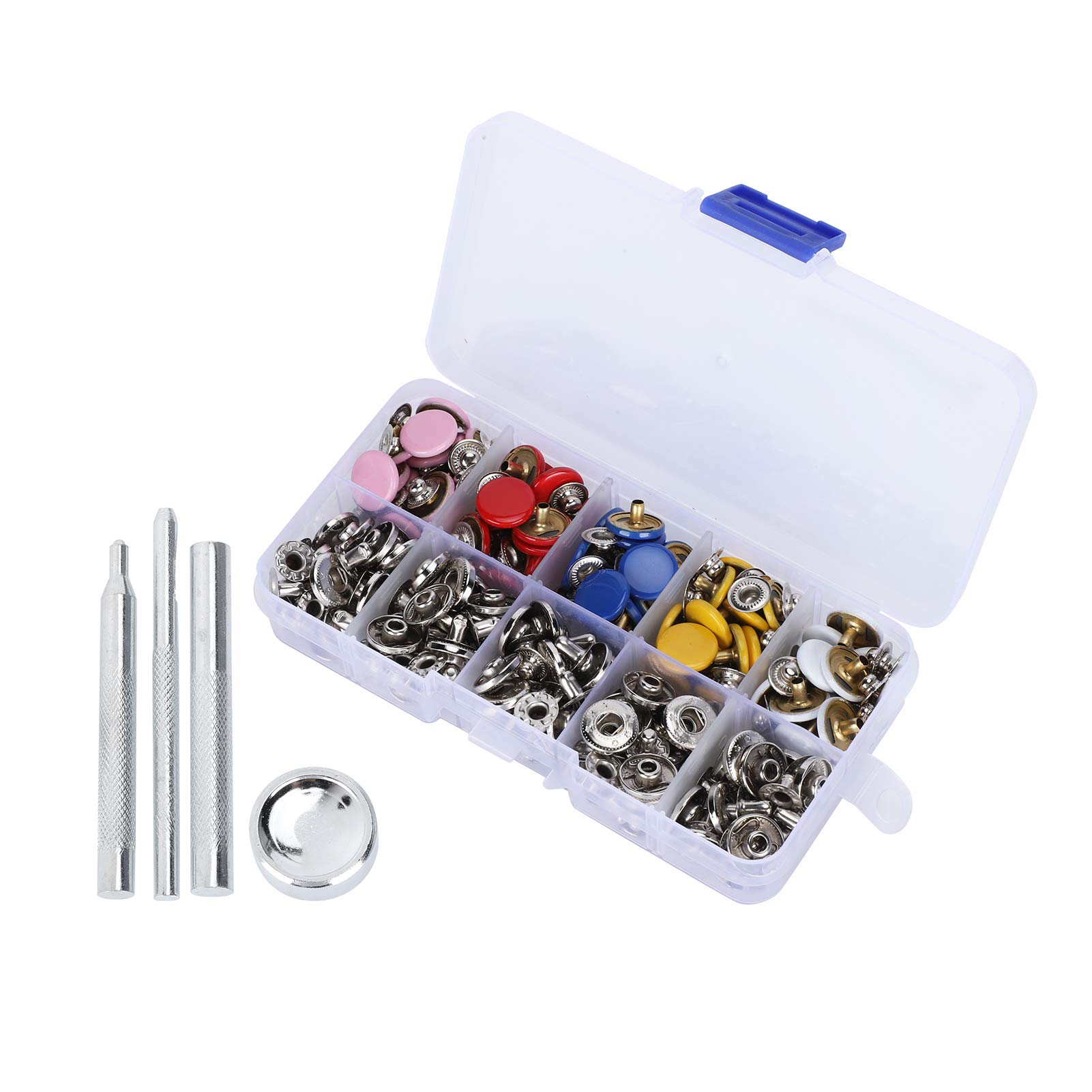 Zerodis Snaps and Snap Pliers Kit - Metal Press Stud Fastener Set for Leather Crafting, DIY Projects | Perfect for Jackets, Bags, Belts & Leather Goods Repair