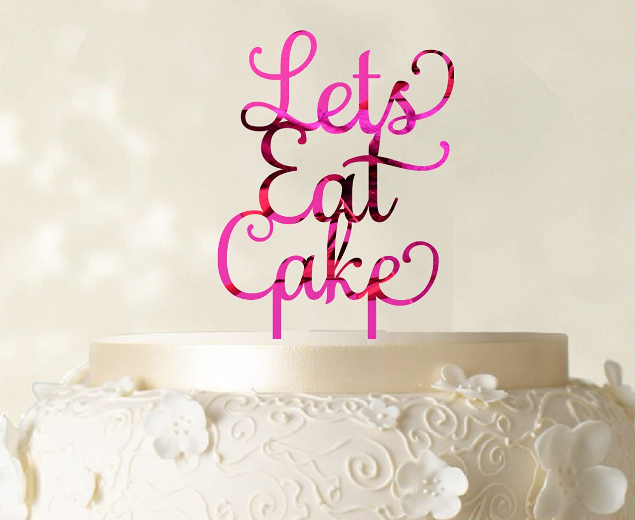 Happy Birthday Cake Topper - Mirror Acrylic Cake Decorations for Parties (5
