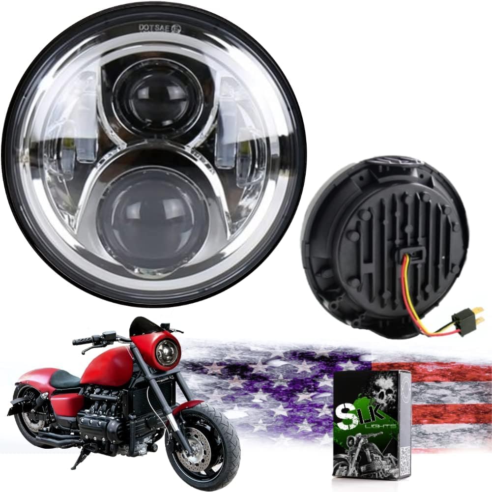 Valkyrie LED Headlight Black - Plug and Play Daymaker Replacement - No Bracket Required - Compatible with Honda Valkyrie Rune Motorcycle - High Visibility for Night Riding & Commuting