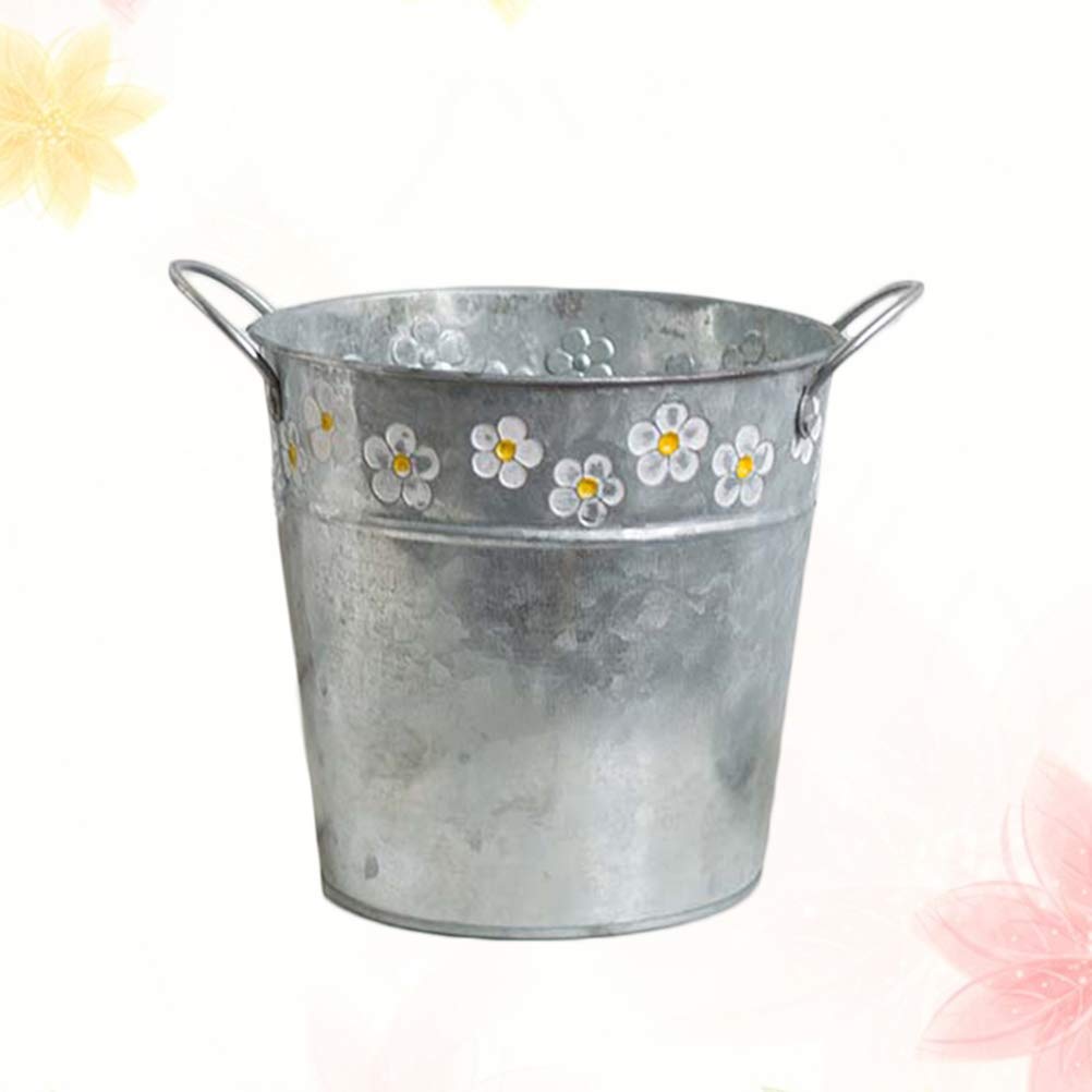 BESPORTBLE Iron Flower Pot - Decorative Plant Pot for Bonsai, Succulents, and Home Gardening - Rustic Metal Bucket for Indoor and Outdoor Decor