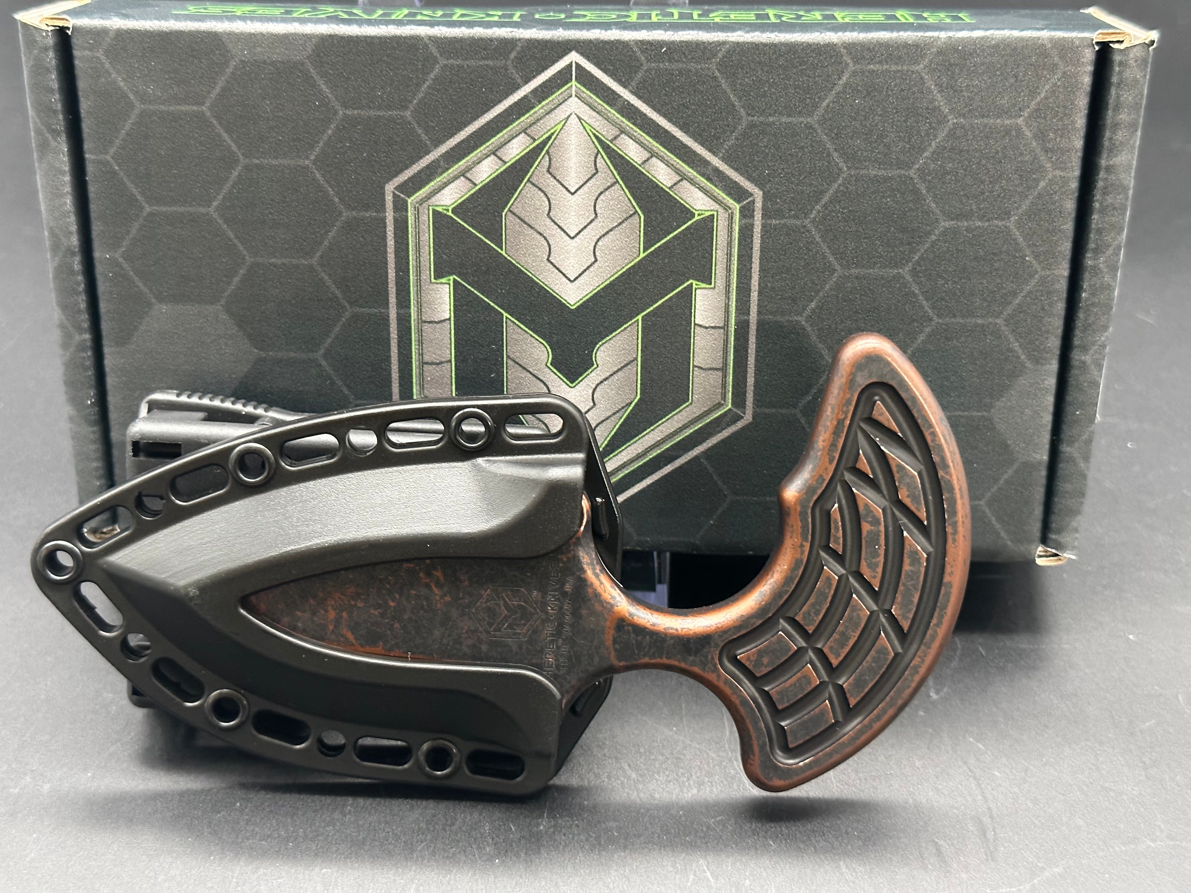 Heretic Sleight Bronze Push Dagger - Self Defense Knife, Tactical EDC Blade for Outdoor Survival & Camping | Perfect for Hiking, Hunting & Emergency Situations