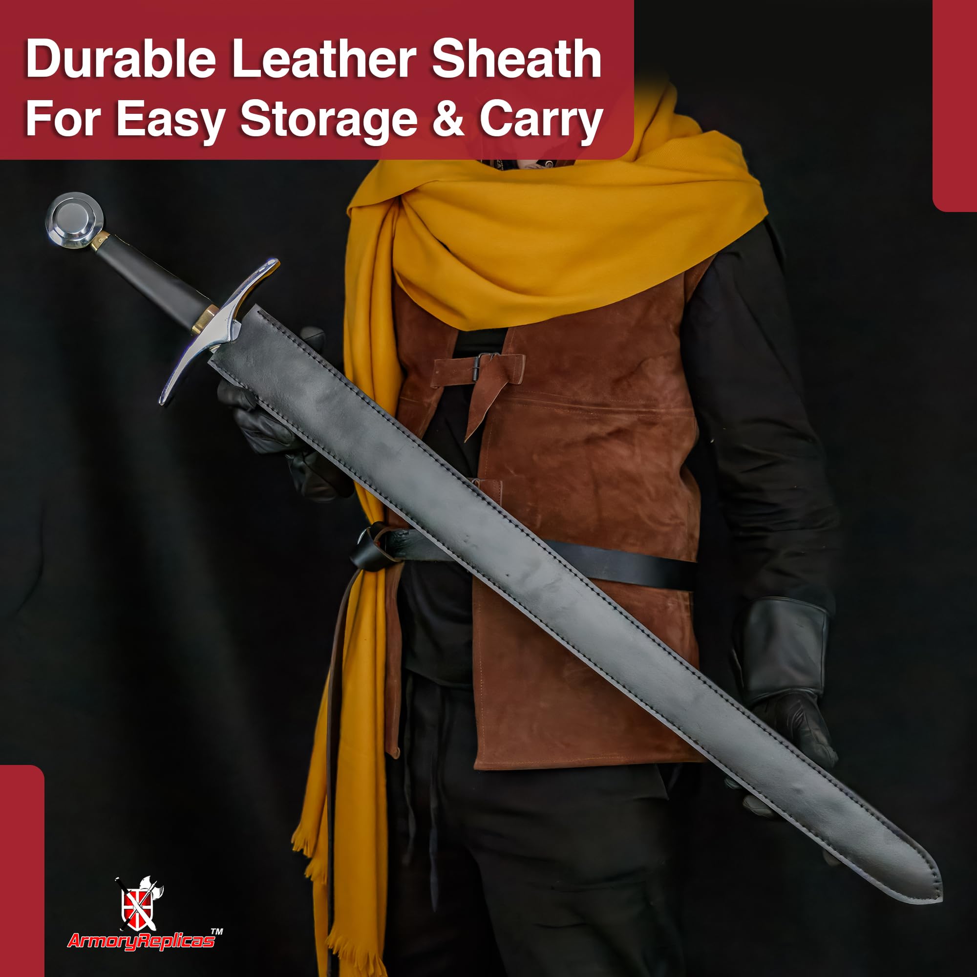 Tewkesbury Hand and A Half Sword - Medieval Longsword for Historical Reenactment, LARP & Collectors | High-Quality Battle Ready Replica for Cosplay & Display