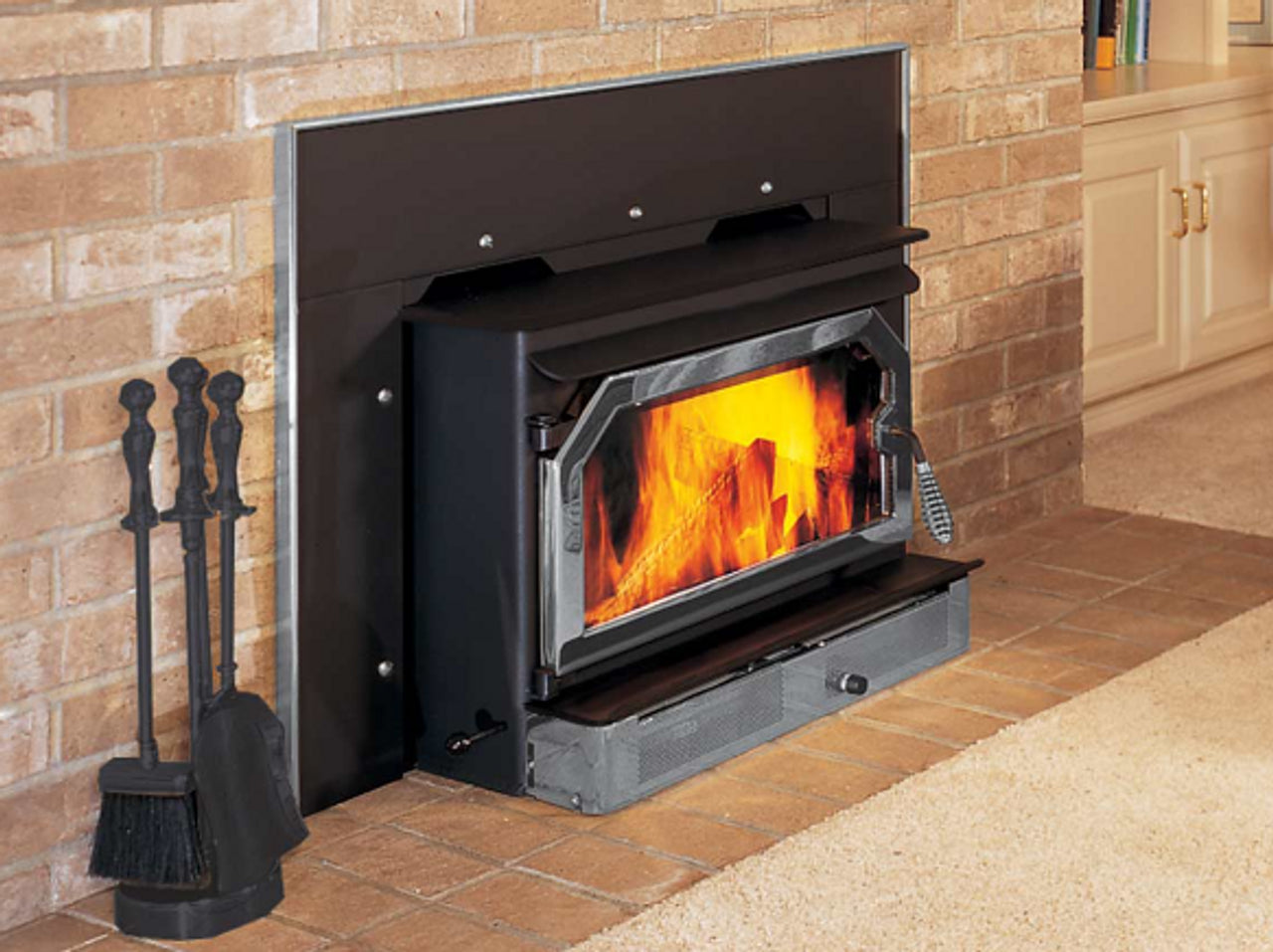 Iron Strike Performer Wood Burning Insert C210TGL/C210AGL - High Efficiency Fireplace Insert for Cozy Home Heating & Winter Ambiance