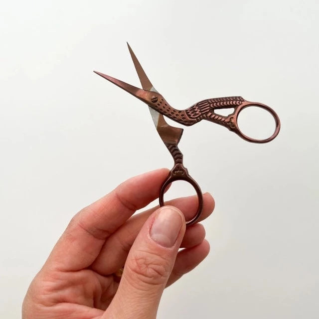Premium Copper Stork Scissors - Sharp Stainless Steel Blades for Crafting, Sewing & Fabric Cutting - Ideal for DIY Projects, Quilting & Tailoring