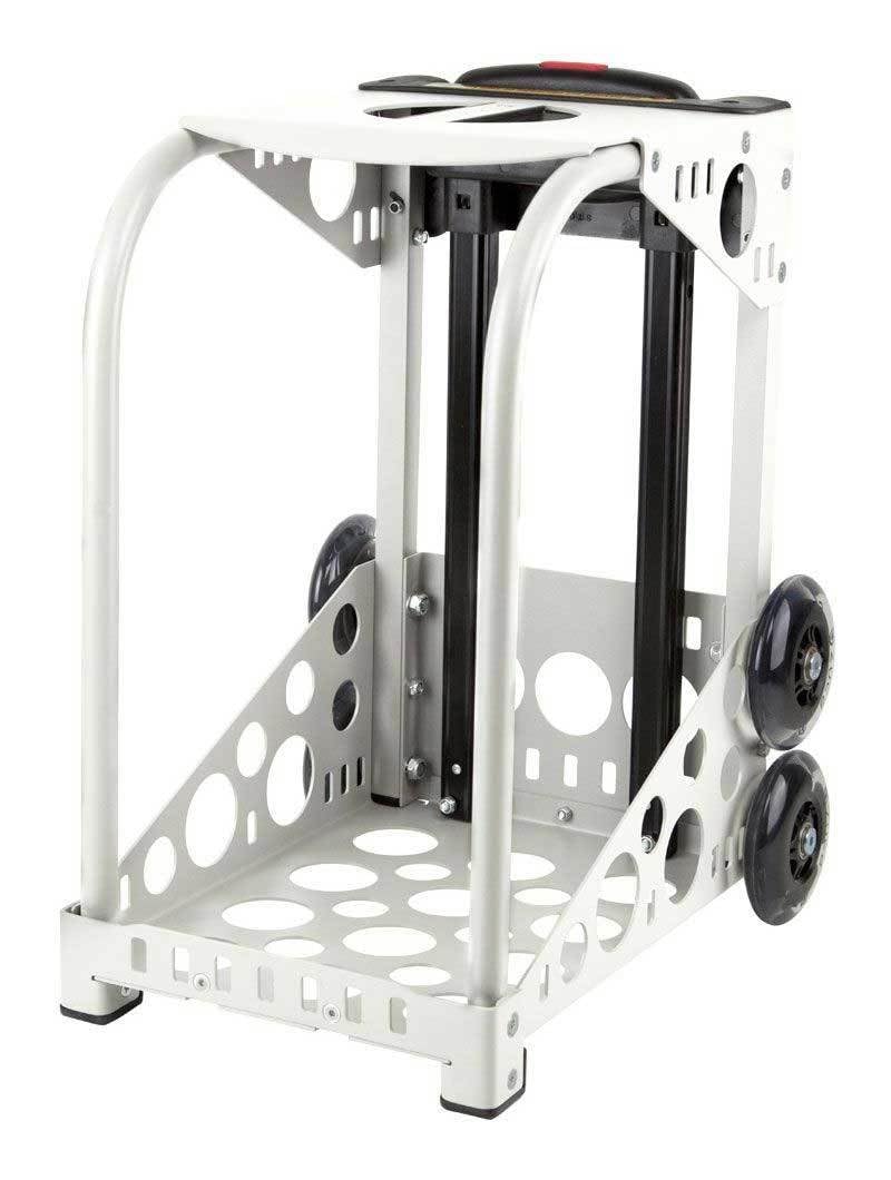 ZUCA Obsidian Insert & White Frame Rolling Backpack with Flashing Wheels - Perfect for School, Travel, and Gym Use