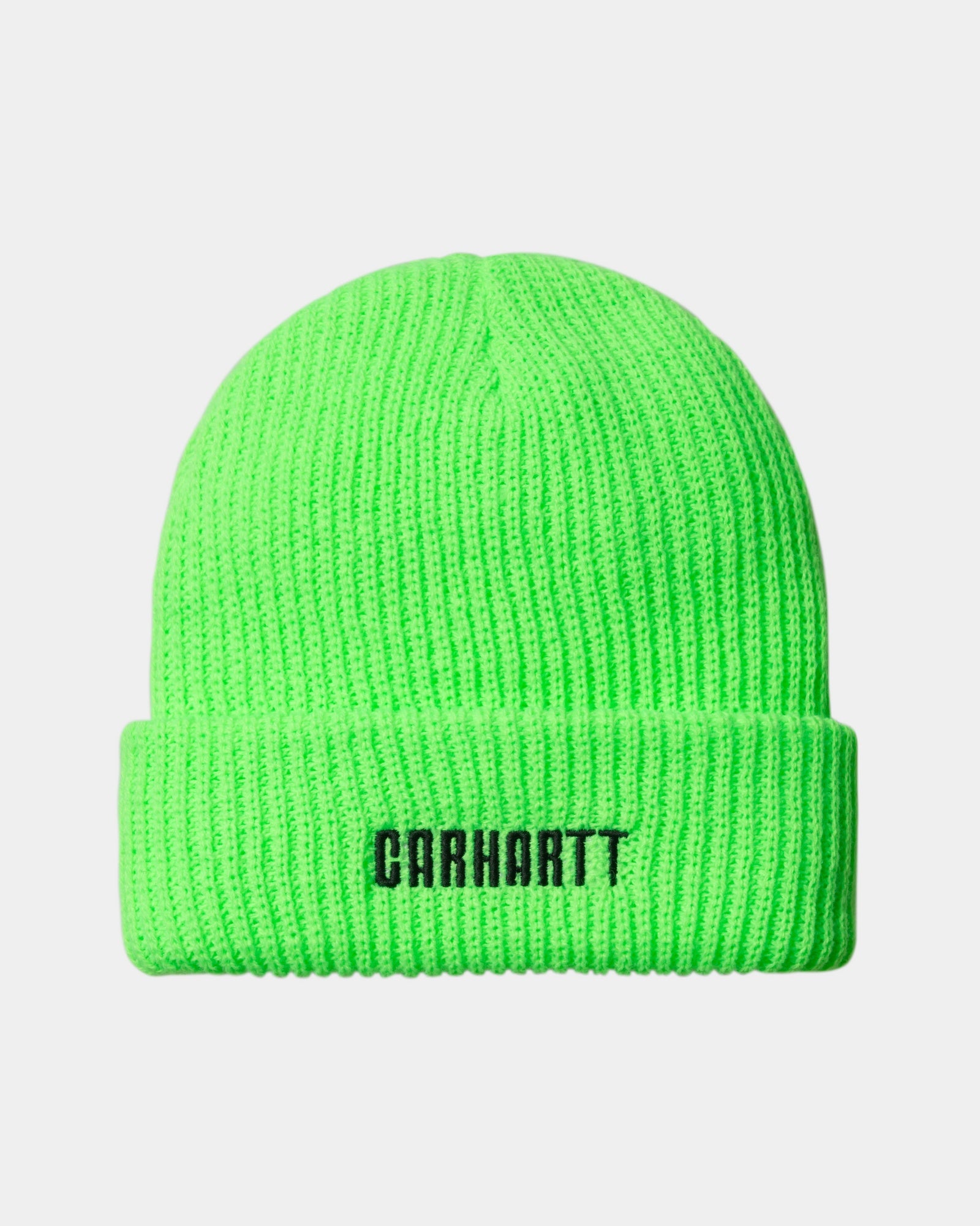 Premium Industry Beanie - Warm Winter Knit Hat for Men & Women - Lumo Green & Black - Perfect for Outdoor Work, Hiking, and Cold Weather Activities
