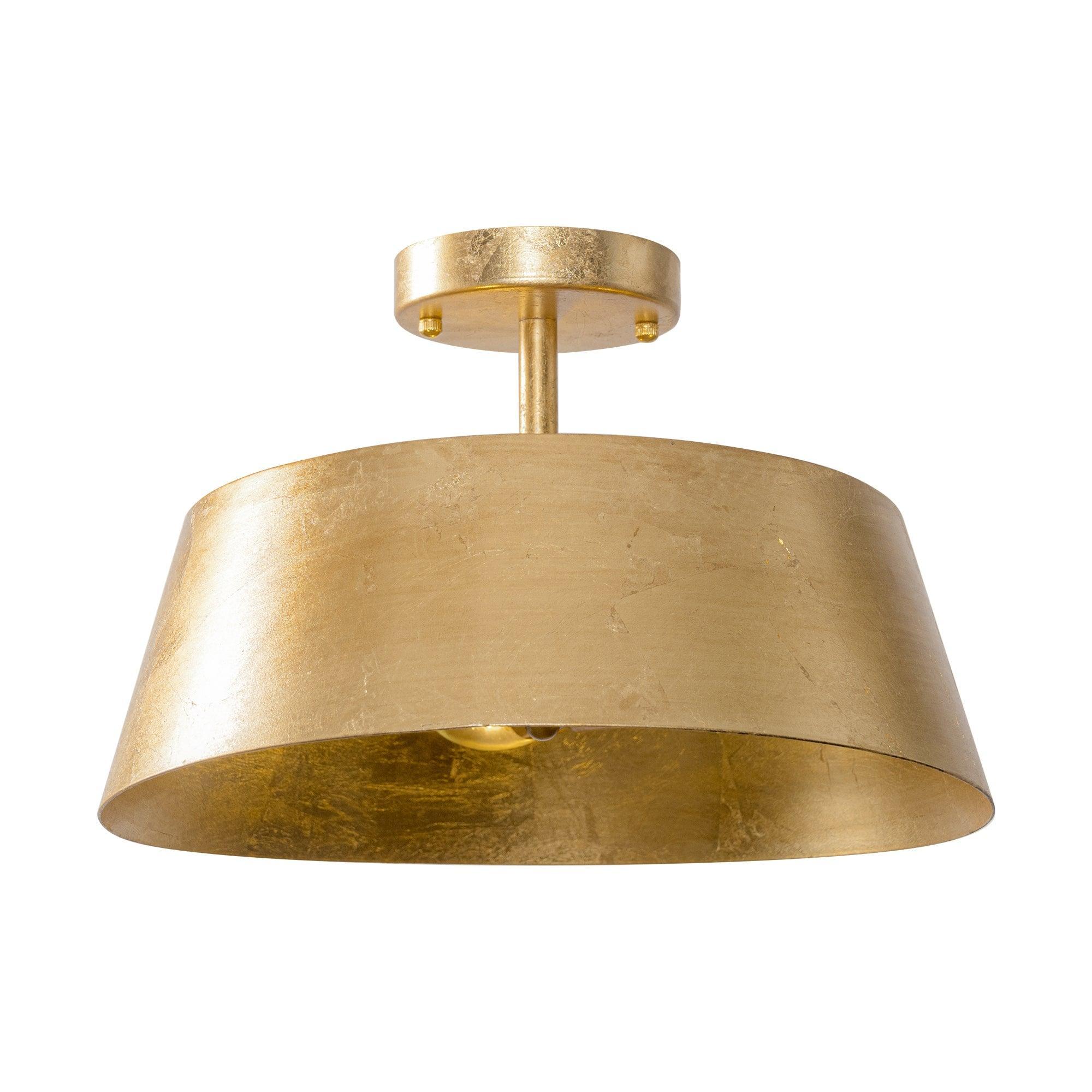 3-Light Golden Semi Flush Mount Ceiling Light Fixture - Modern & Elegant Lighting for Bedroom, Hallway, or Dining Room