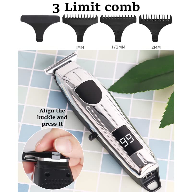 Professional Hair Clippers for Men & Kids - USB Rechargeable Cordless Hair Trimmer with Digital Display - Gold Edition - Perfect for Home Haircuts, Barber Shops & Travel Grooming