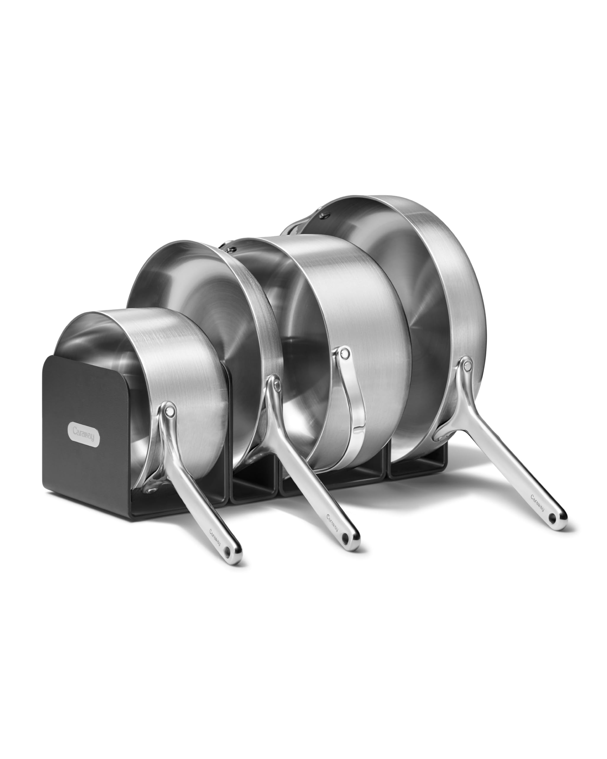 Caraway 4-Piece Stainless Steel Cookware Set - 5-Ply Premium Pots & Pans with Fry Pan, Sauce Pan, Sauté Pan & Dutch Oven - Non-Toxic, PTFE & PFOA Free Kitchen Essentials - Perfect for Home Cooking, Meal Prep & Professional Chefs