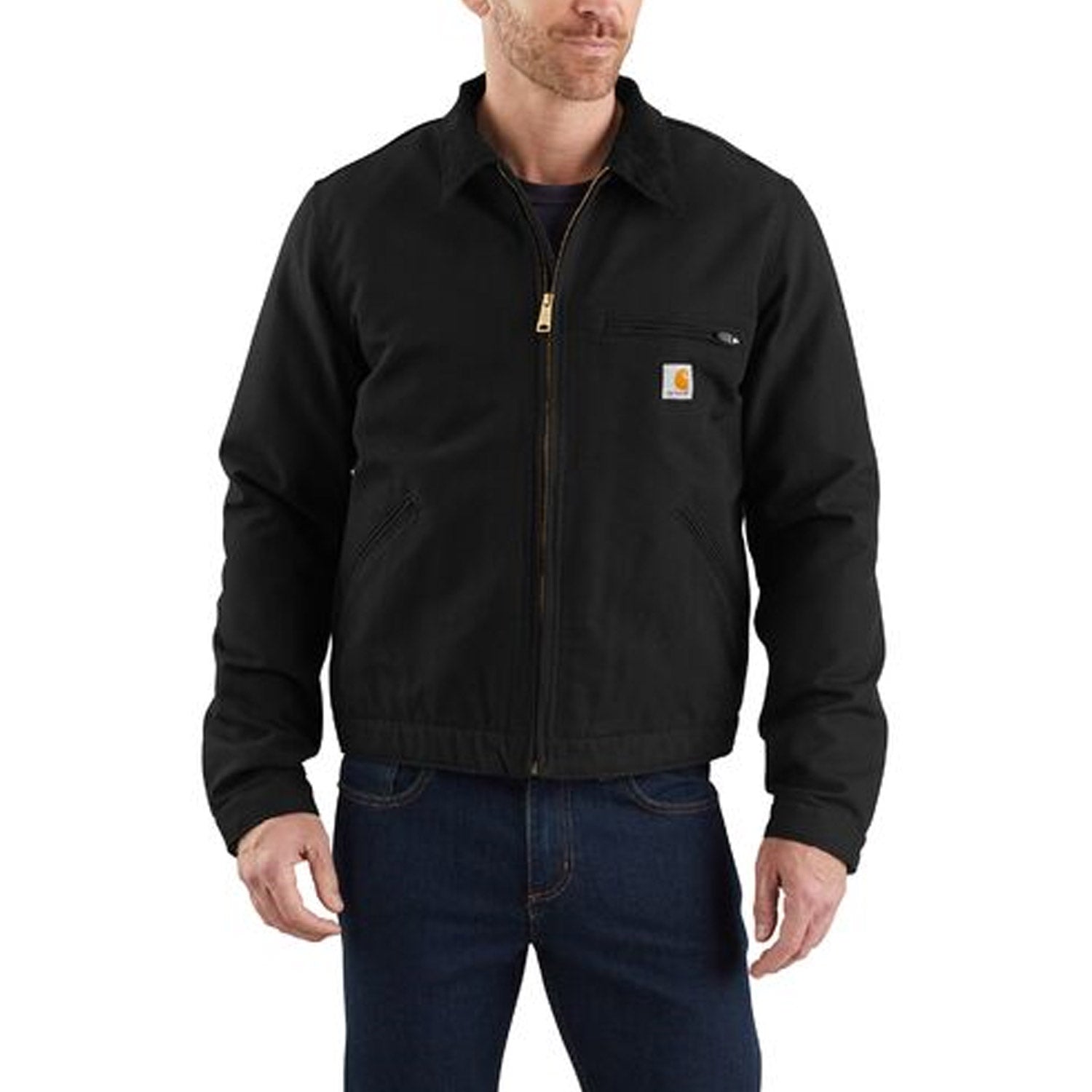 Carhartt Men's Relaxed Fit Blanket Lined Detroit Jacket - Heavy Duty Workwear for Cold Weather | Durable Winter Coat for Construction, Hunting & Outdoor Activities