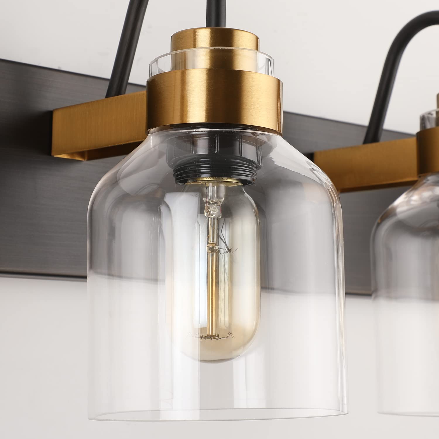 PRESDE Black Bathroom Vanity Light Fixtures - 3-Light Brushed Bronze Wall Sconce for Mirror Lighting | Perfect for Modern Bathroom, Powder Room & Dressing Room Makeup Vanity