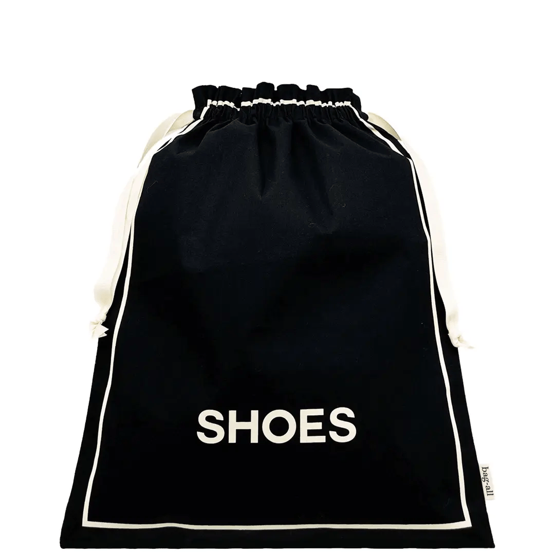Luxury Couture Shoe Travel Bag for Women - Black Leather Shoe Protector Case - Perfect for Travel, Storage & Organization