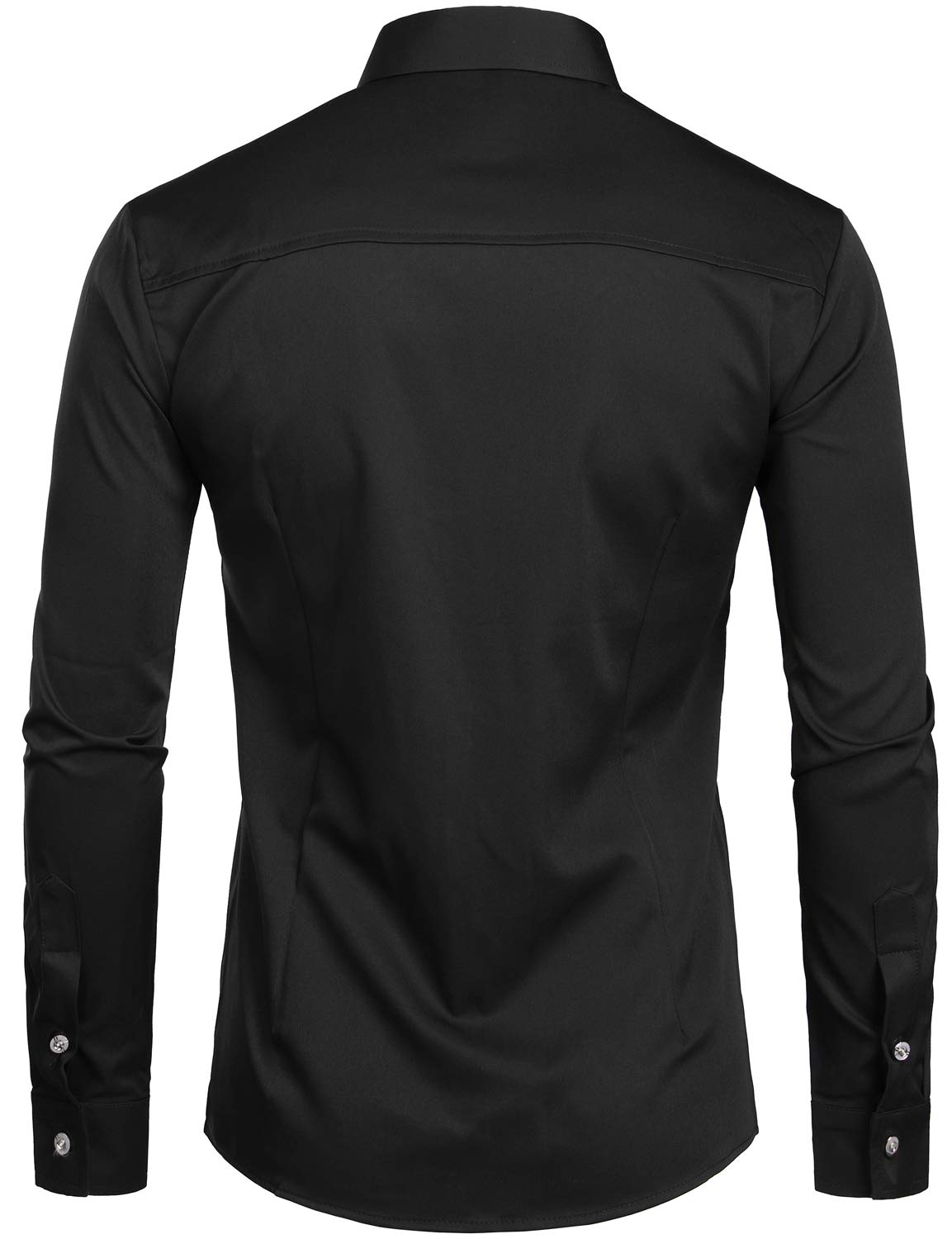 ZEROYAA Men's Slim Fit Long Sleeve Tuxedo Dress Shirt - Formal Prom Performance Shirt for Weddings, Business & Special Occasions | Wrinkle-Free Comfort Fit