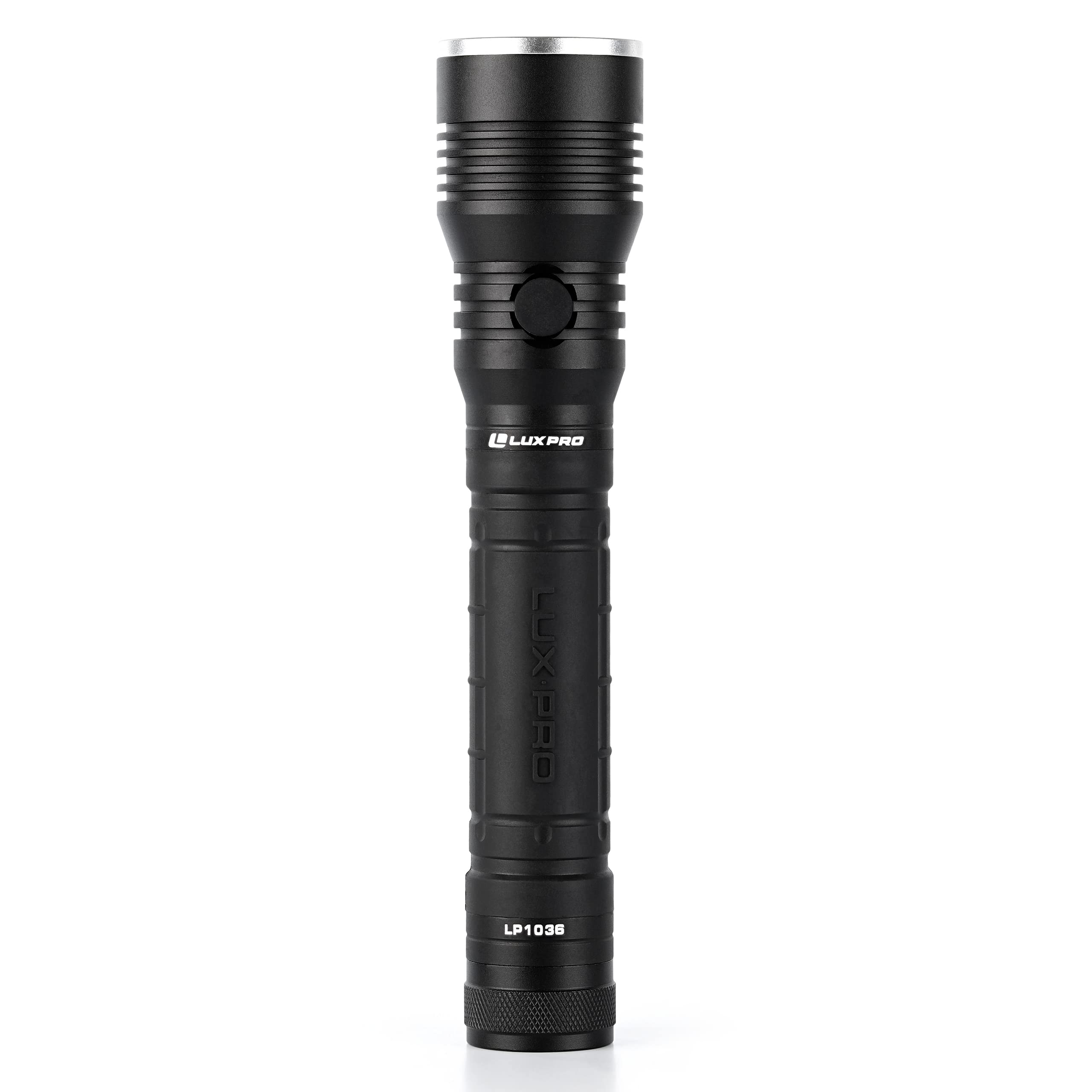 LUXPRO Bright 600 Lumen LED Handheld Flashlight with Patented TackGrip - Aircraft-Grade Aluminum, IPX4 Water-Resistant - Perfect for Camping, Hiking, Emergency & Outdoor Activities (Batteries Included)