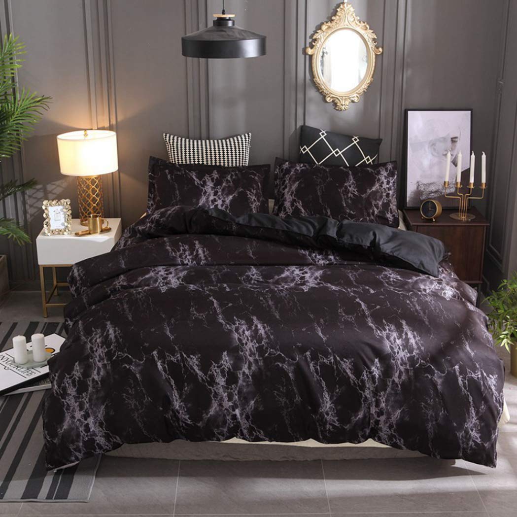 Marbel Pattern Bedding Sets - Soft Polyester Duvet Cover with Pillowcases (No Sheet Included) for Full/Queen/King Size Beds - Luxury Home & Hotel Decor - Perfect for Master Bedrooms, Guest Rooms, and Vacation Rentals