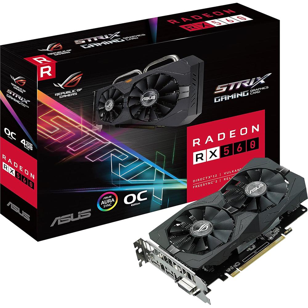 ASUS AMD Radeon RX 560 4GB GDDR5 Gaming Graphics Card with DP, HDMI, DVI - Perfect for 1080p Gaming, Video Editing & Multi-Monitor Setup