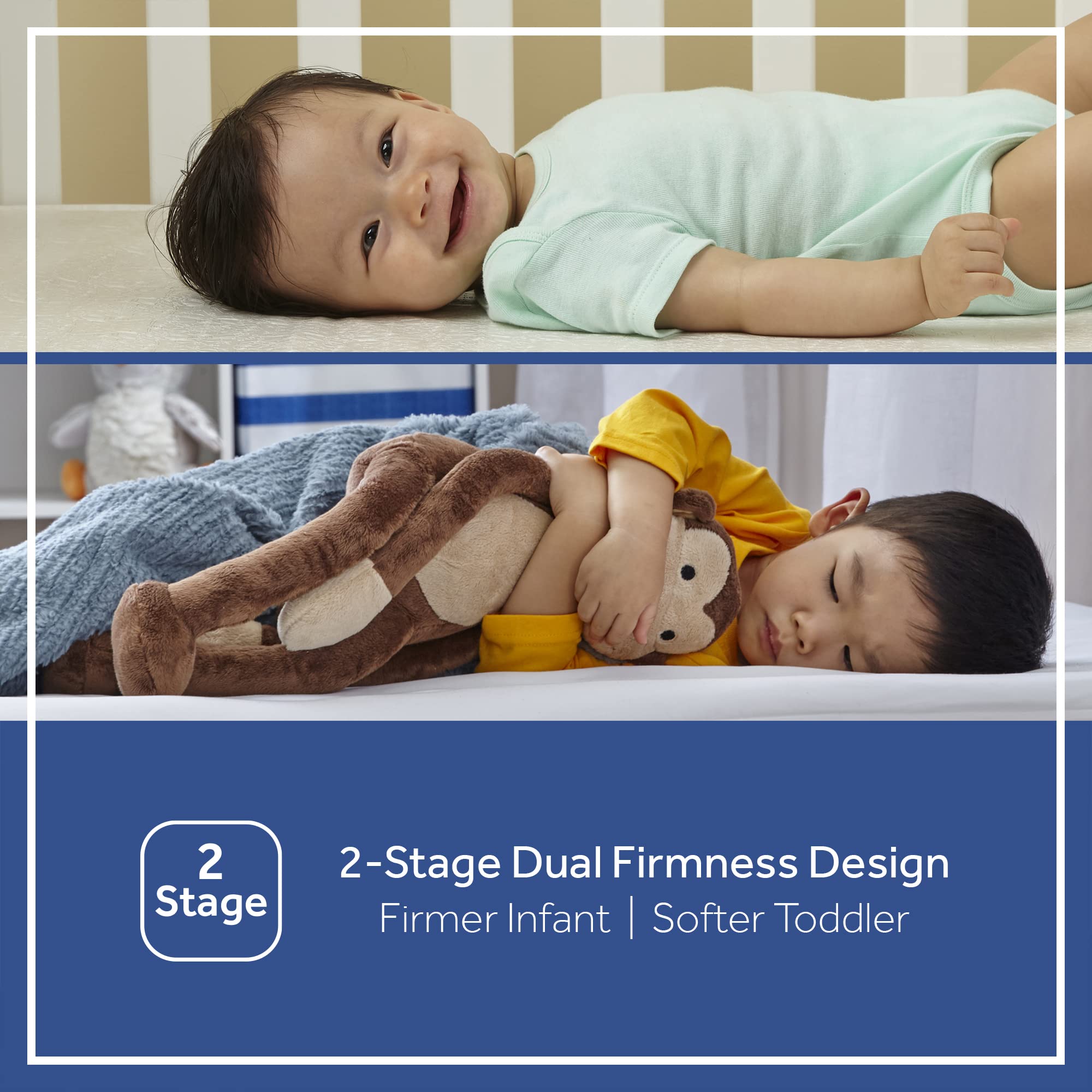 Sealy Baby OptiCool Breathable Waterproof Crib Mattress with Cooling Memory Foam - Non-Toxic, GREENGUARD Gold Certified, Airy Cotton Cover - Fits Toddler Beds (52