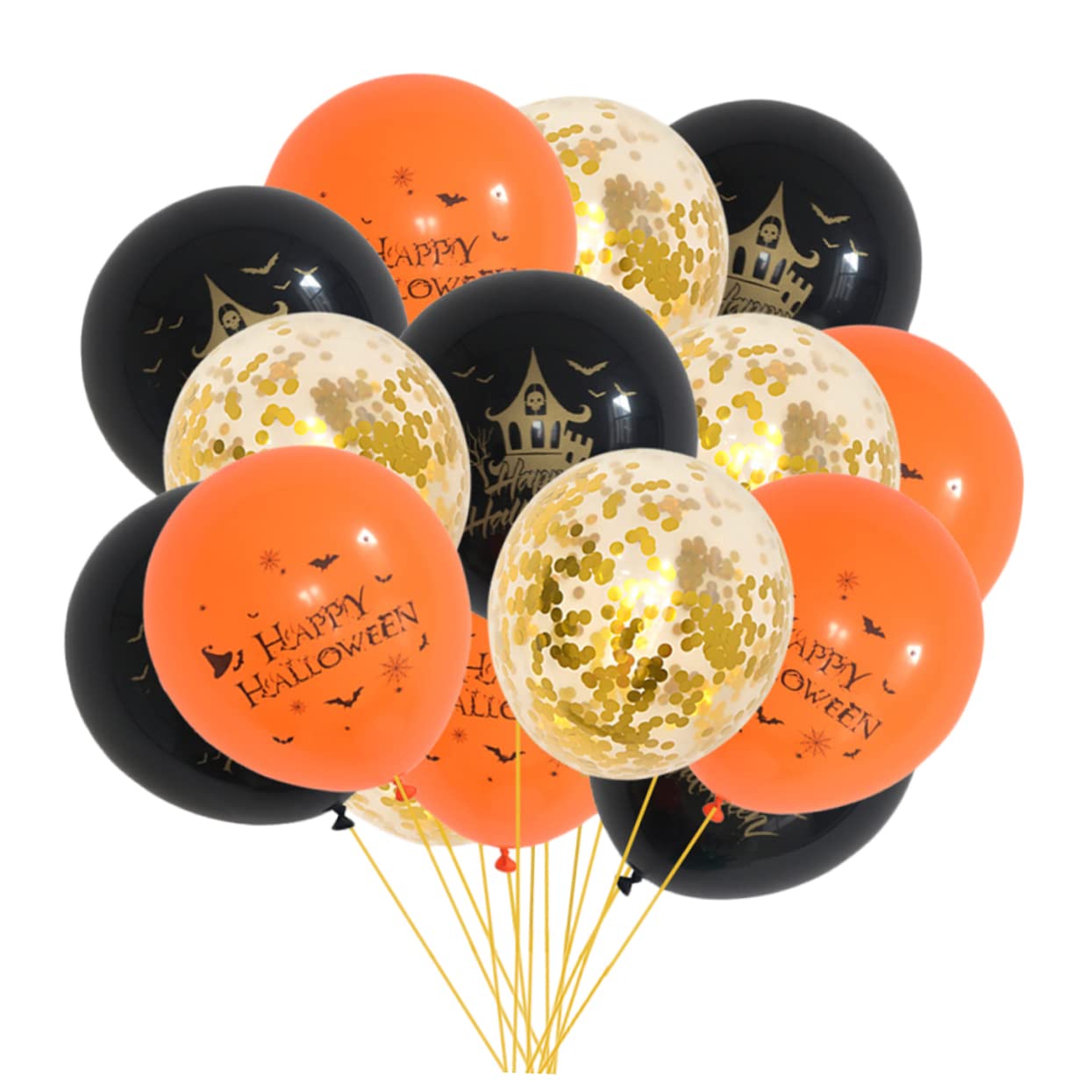 Abaodam 15-Piece Halloween Balloon Set - Latex Balloons with Confetti for Party Decorations | Perfect for Halloween Parties, Home Decor & Spooky Celebrations