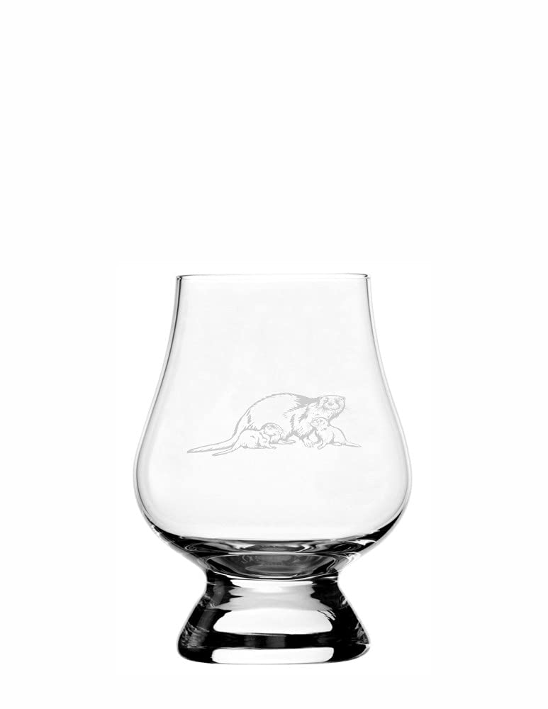 Family Zoo Otter Etched 2.5oz Whisky Glass - Bar & Gift for Whiskey Lovers